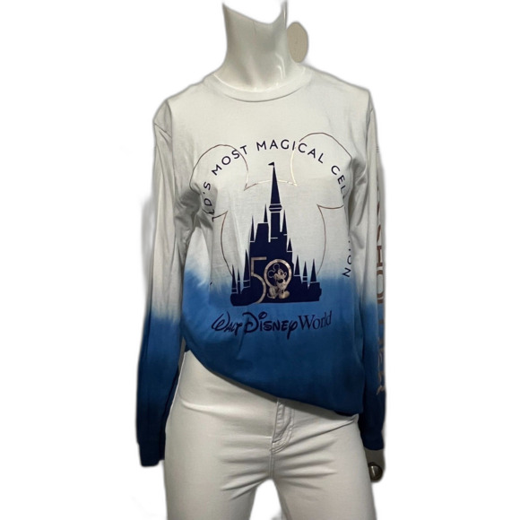 Walt Disney World 50th Anniversary Passholder Women's Long Sleeve T-shirt Small - Picture 1 of 11
